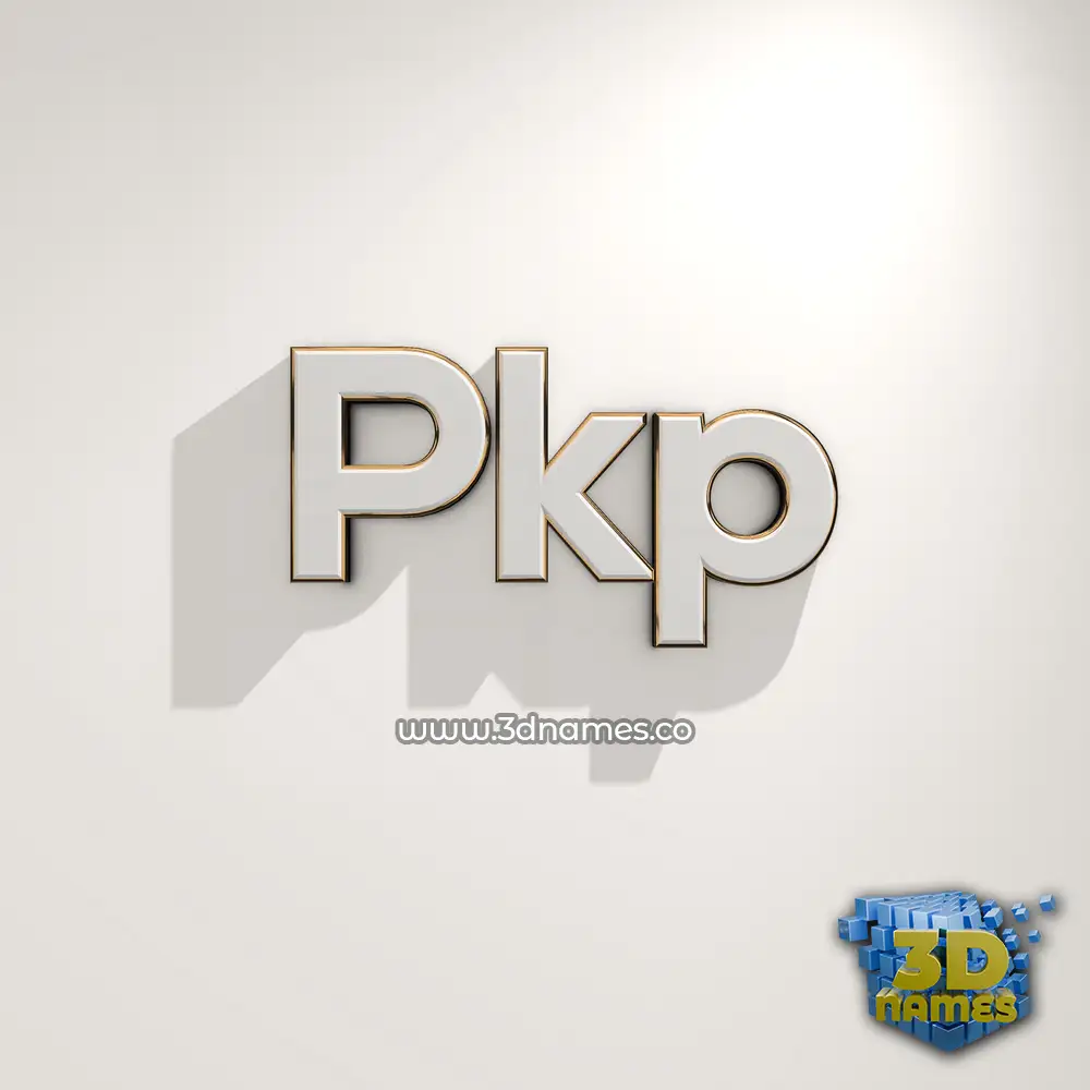 pkp in White Logo Warm style - 3D name wallpaper