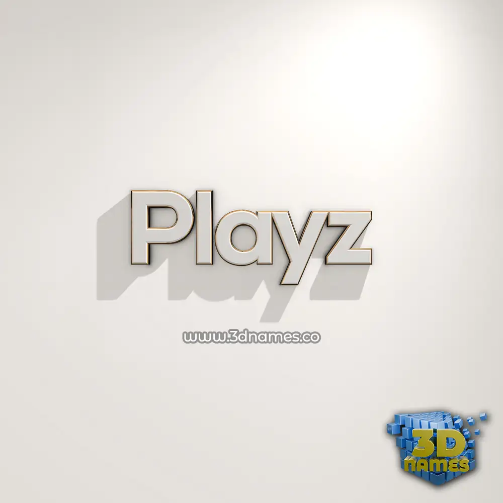 playz in White Logo Warm style - 3D name wallpaper