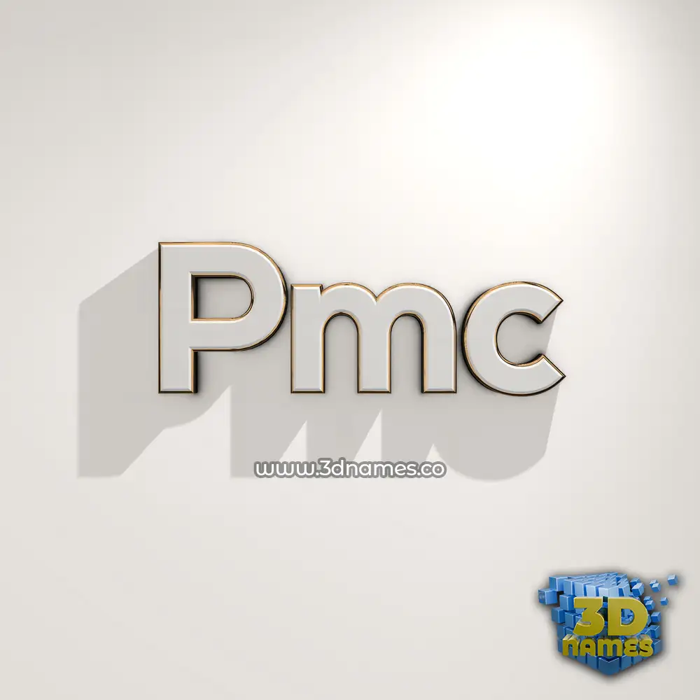 pmc in White Logo Warm style - 3D name wallpaper