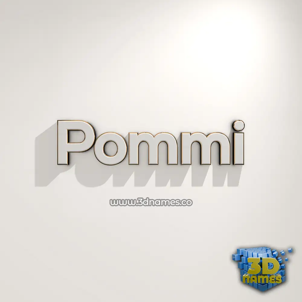pommi in White Logo Warm style - 3D name wallpaper