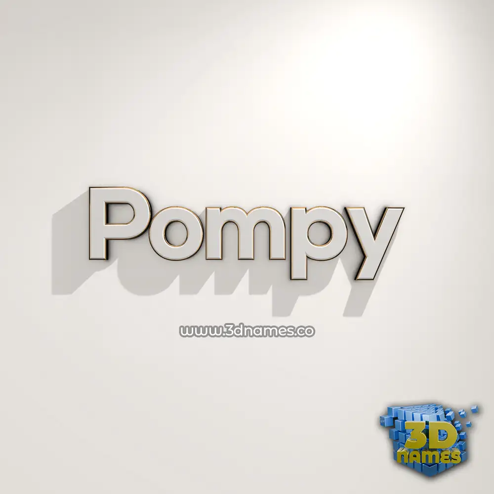 pompy in White Logo Warm style - 3D name wallpaper