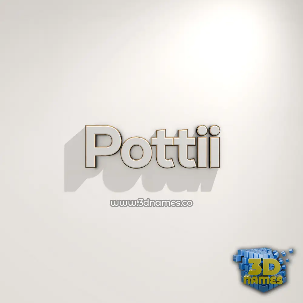 pottii in White Logo Warm style - 3D name wallpaper