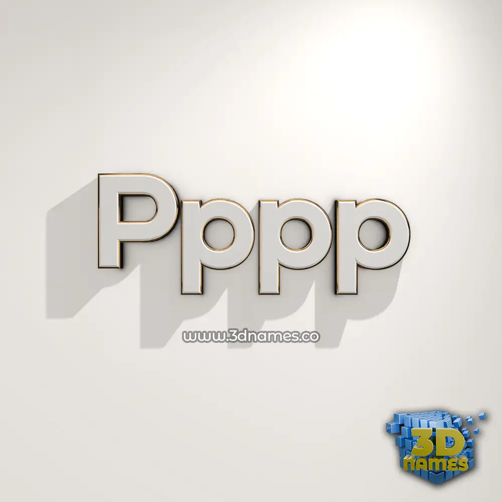pppp in White Logo Warm style - 3D name wallpaper