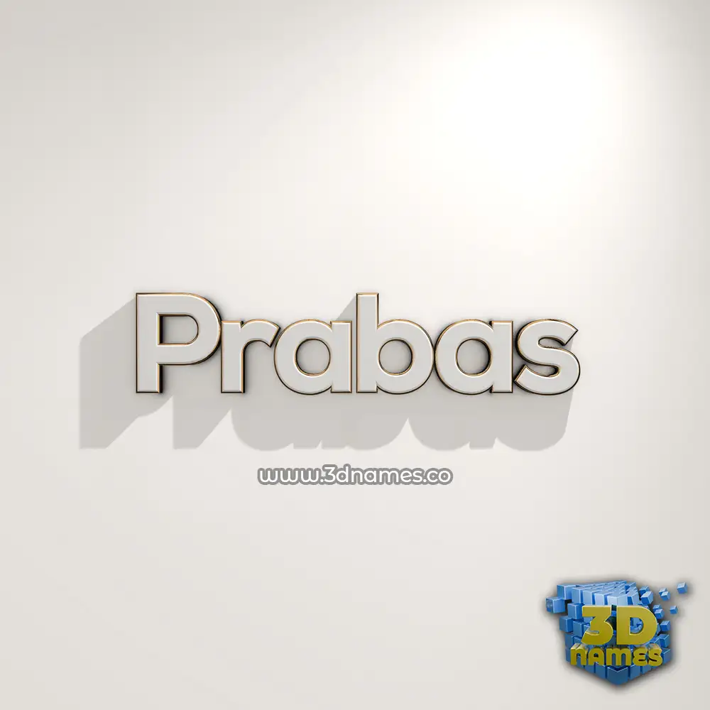 prabas in White Logo Warm style - 3D name wallpaper