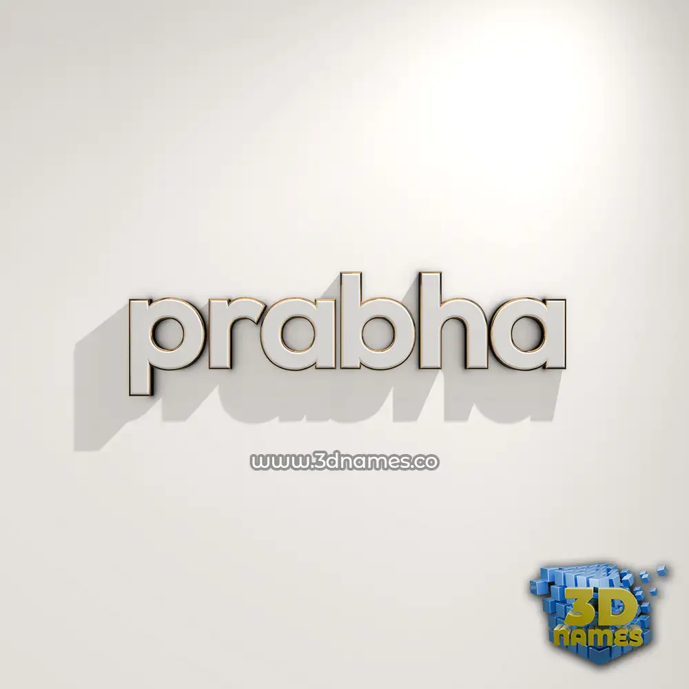 prabha in White Logo Warm style - 3D name wallpaper