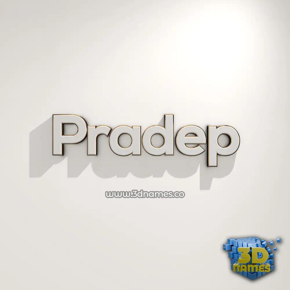 pradep in White Logo Warm style - 3D name wallpaper