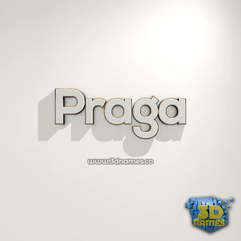 praga in White Logo Warm style - 3D name wallpaper