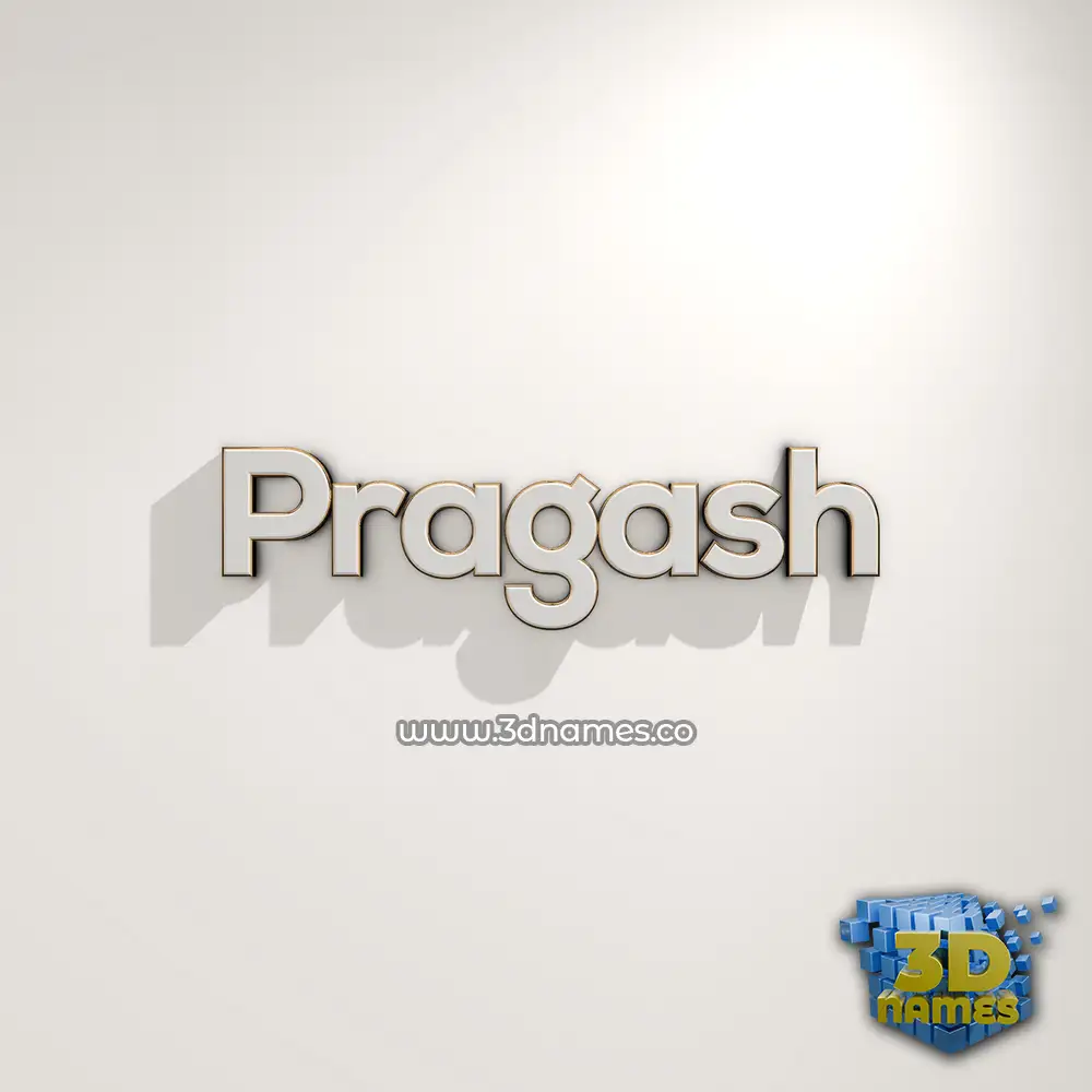 pragash in White Logo Warm style - 3D name wallpaper