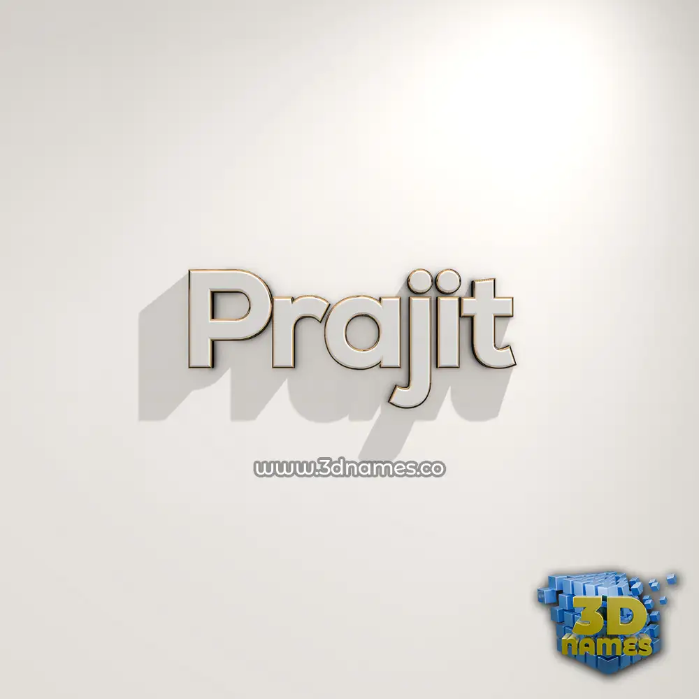 prajit in White Logo Warm style - 3D name wallpaper