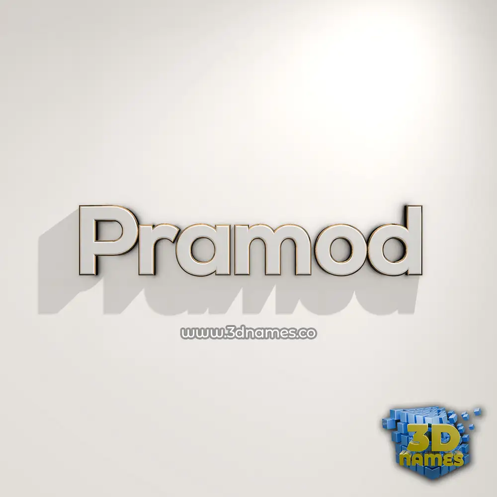 pramod in White Logo Warm style - 3D name wallpaper