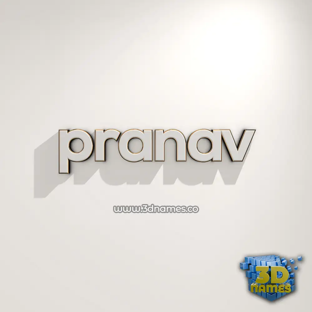 pranav in White Logo Warm style - 3D name wallpaper