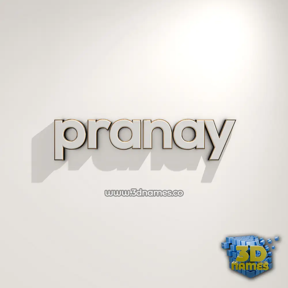 pranay in White Logo Warm style - 3D name wallpaper