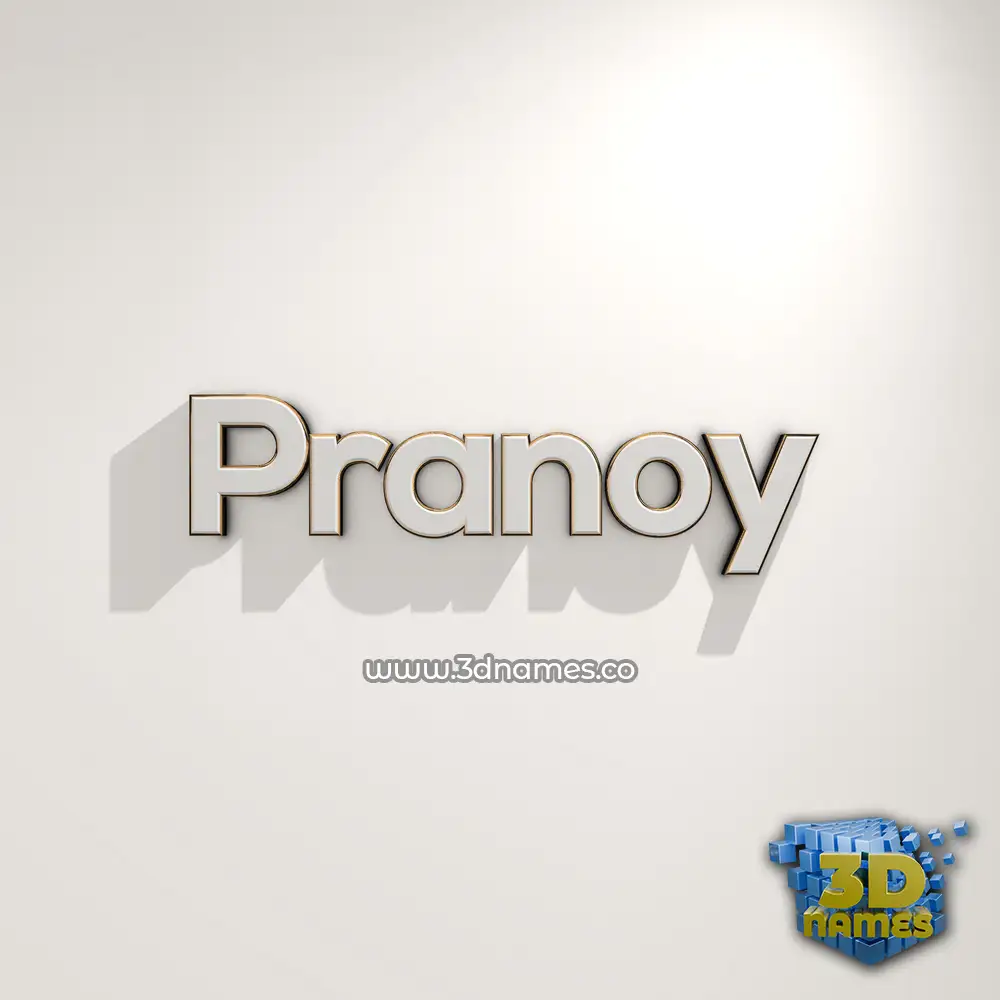 pranoy in White Logo Warm style - 3D name wallpaper
