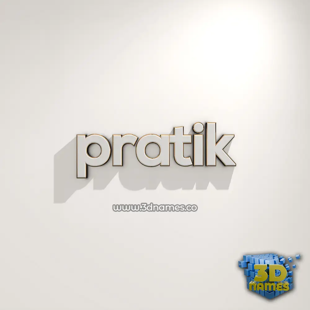 pratik in White Logo Warm style - 3D name wallpaper
