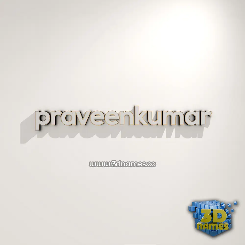 praveenkumar in White Logo Warm style - 3D name wallpaper