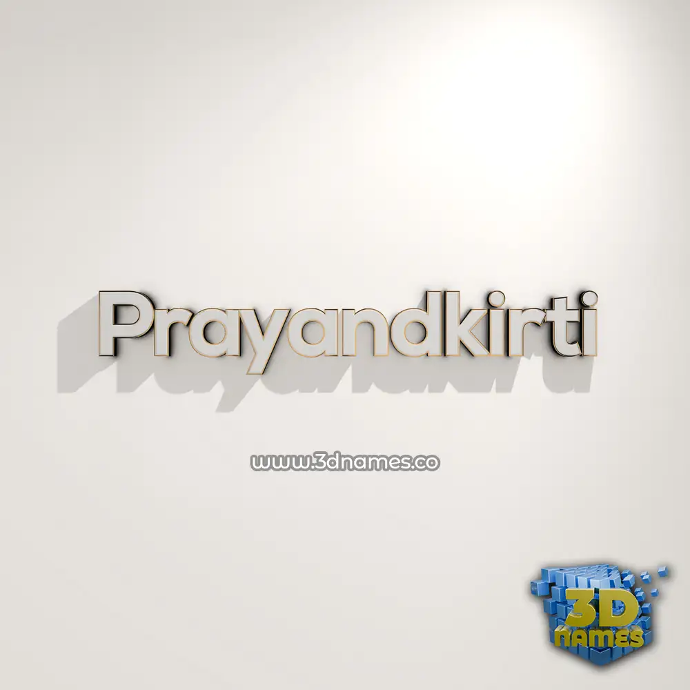 prayandkirti in White Logo Warm style - 3D name wallpaper