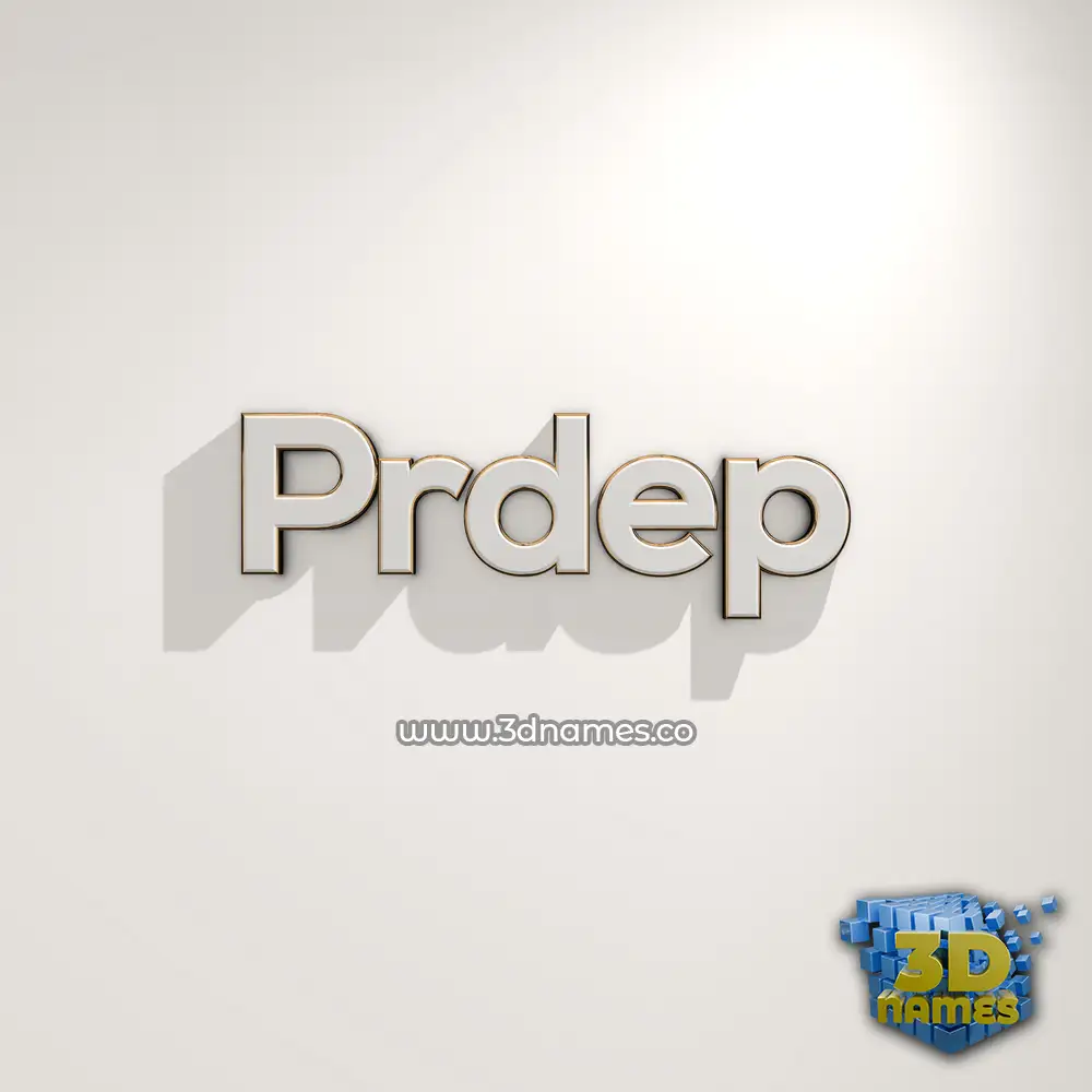 prdep in White Logo Warm style - 3D name wallpaper