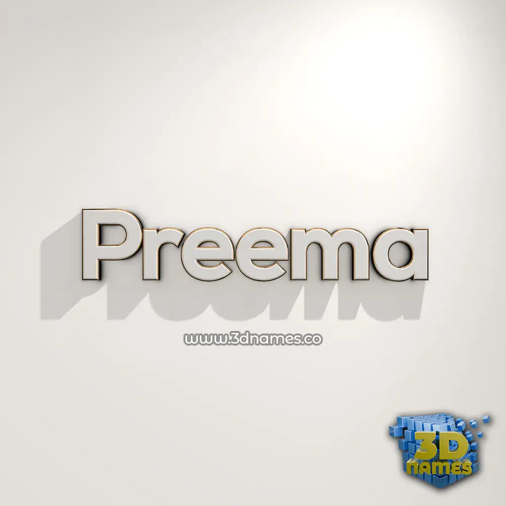 preema in White Logo Warm style - 3D name wallpaper