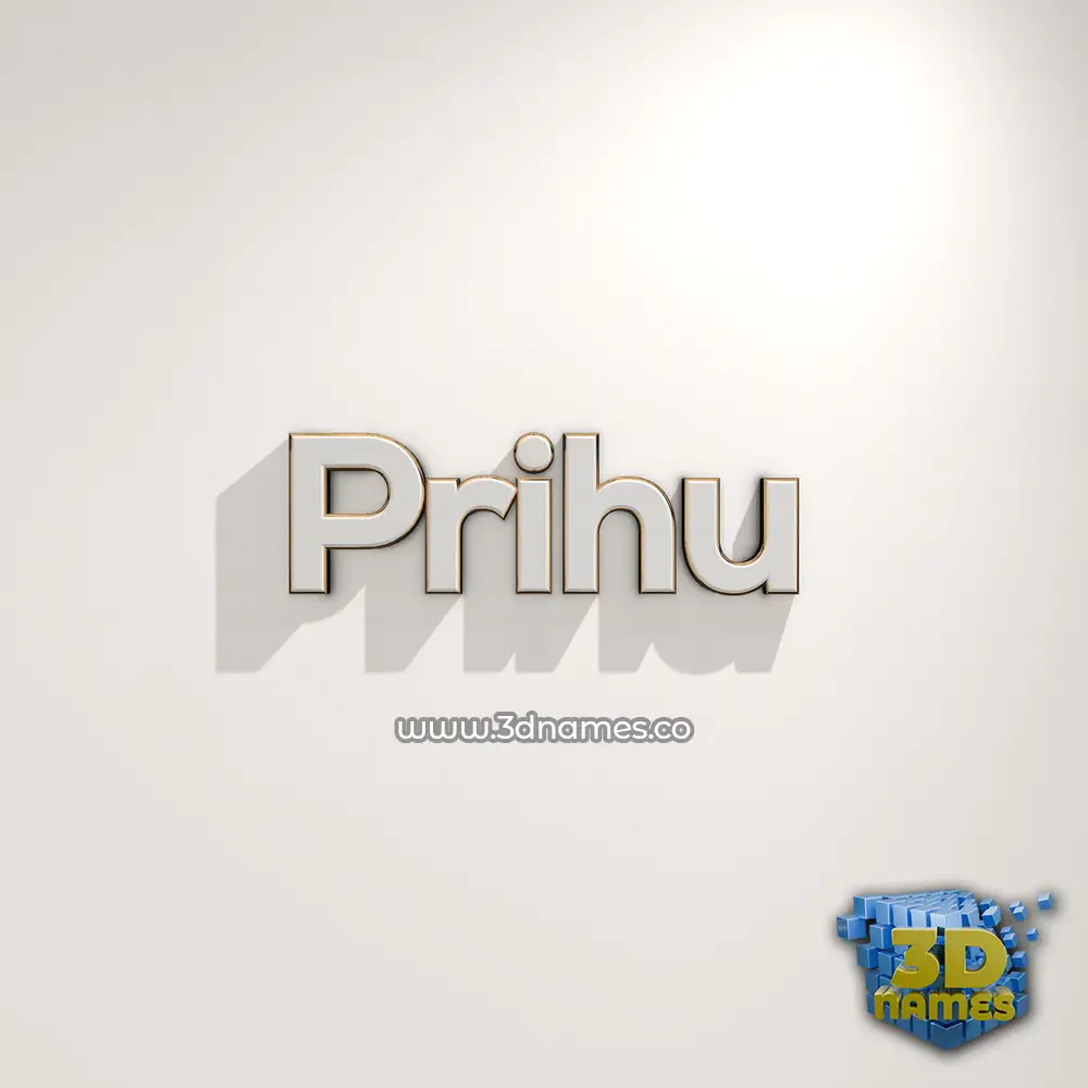 prihu in White Logo Warm style - 3D name wallpaper