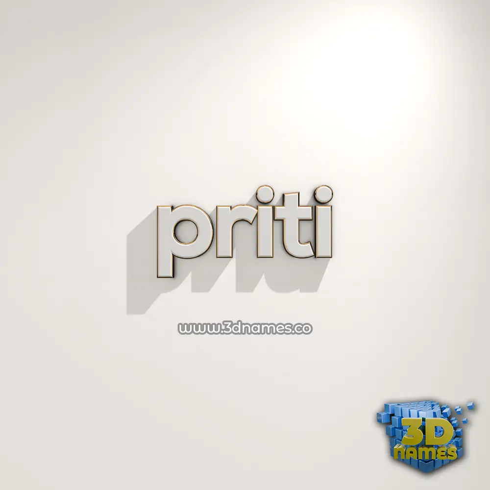 priti in White Logo Warm style - 3D name wallpaper