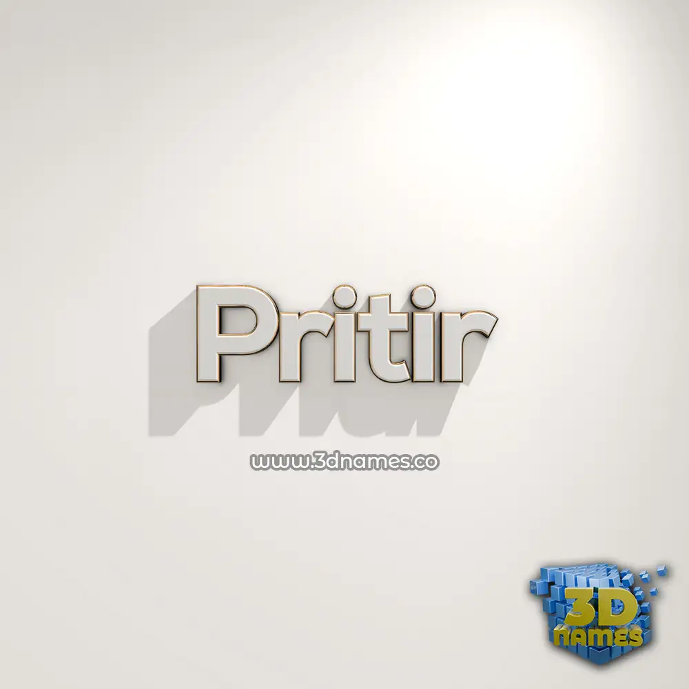 pritir in White Logo Warm style - 3D name wallpaper