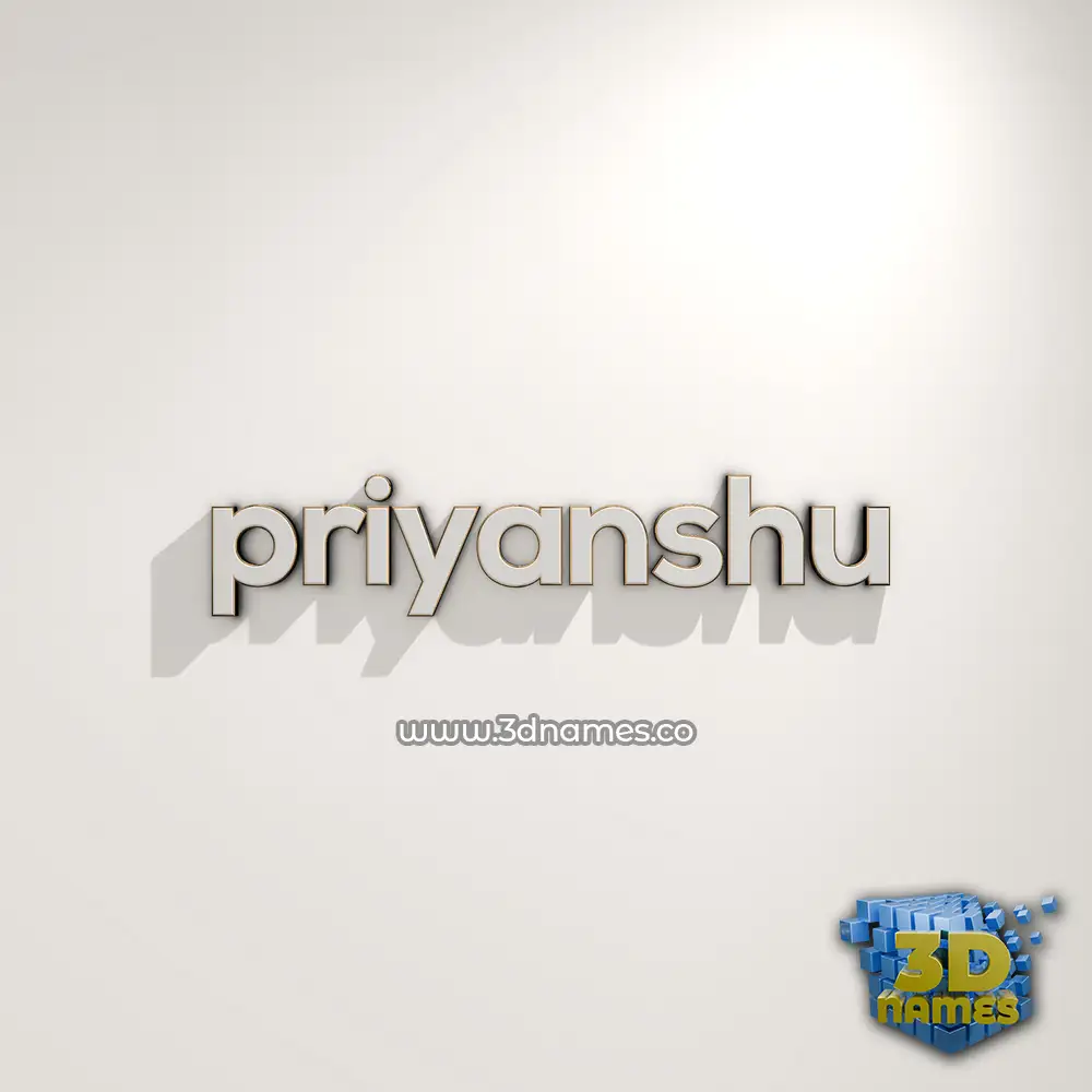 priyanshu in White Logo Warm style - 3D name wallpaper