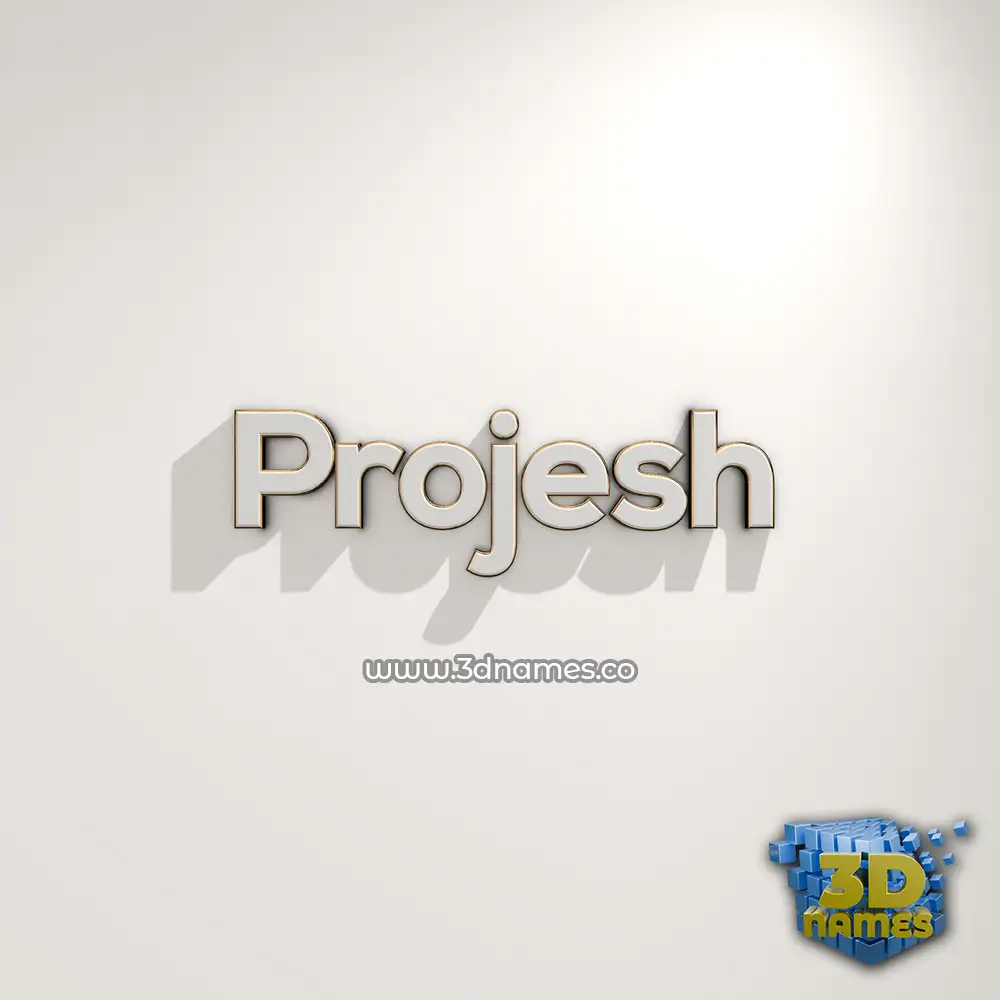 projesh in White Logo Warm style - 3D name wallpaper