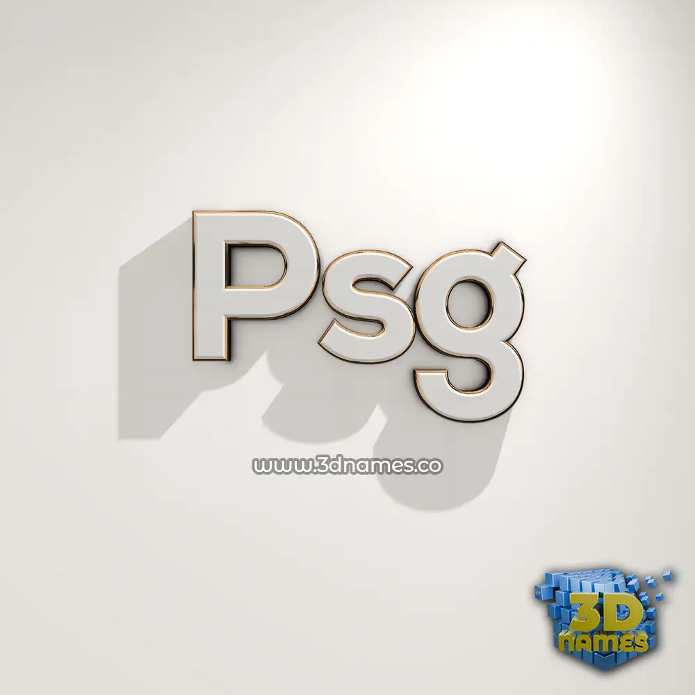 psg in White Logo Warm style - 3D name wallpaper