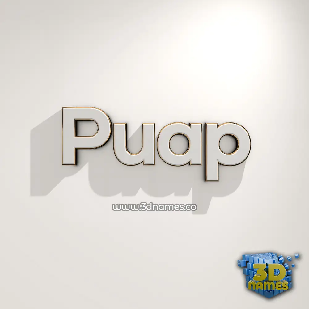 puap in White Logo Warm style - 3D name wallpaper