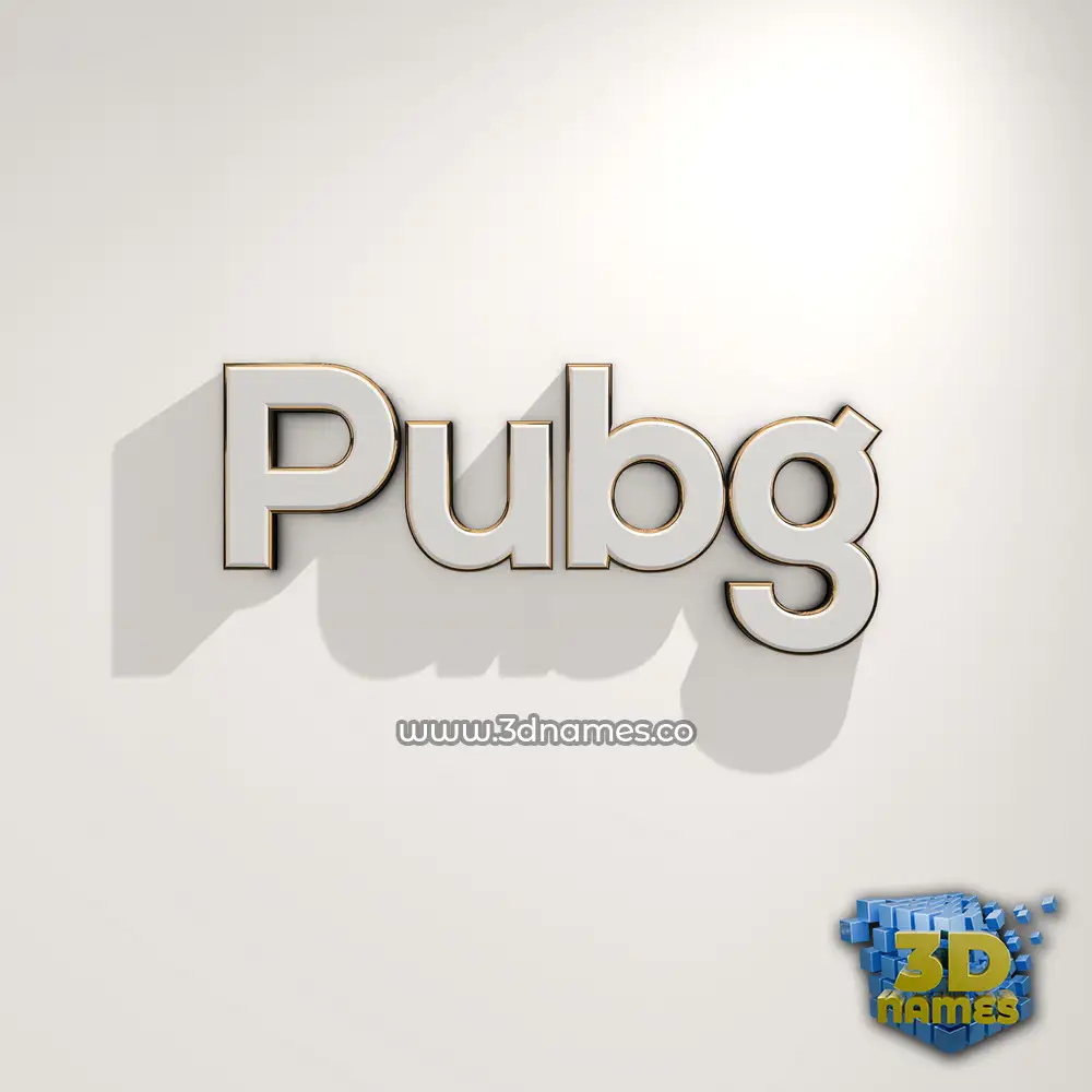 pubg in White Logo Warm style - 3D name wallpaper