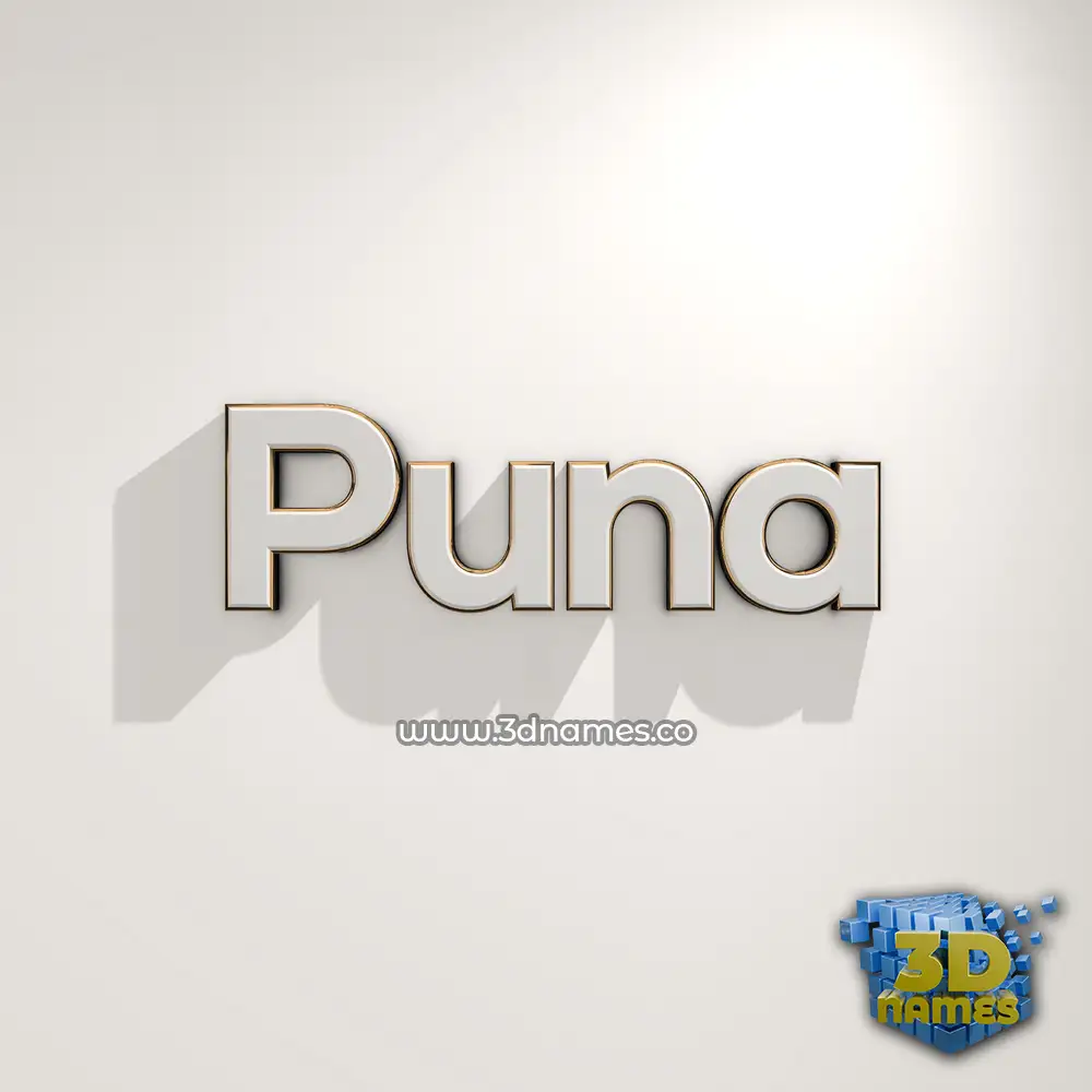 puna in White Logo Warm style - 3D name wallpaper