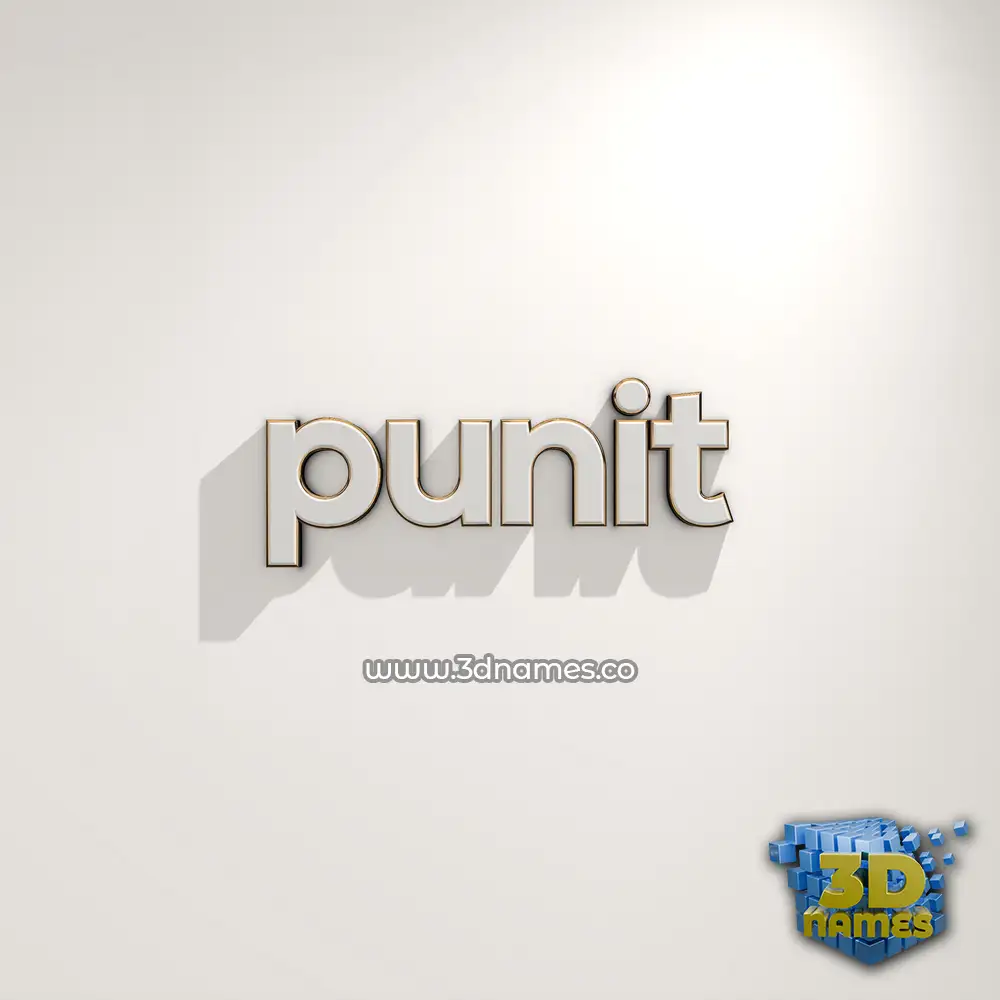 punit in White Logo Warm style - 3D name wallpaper