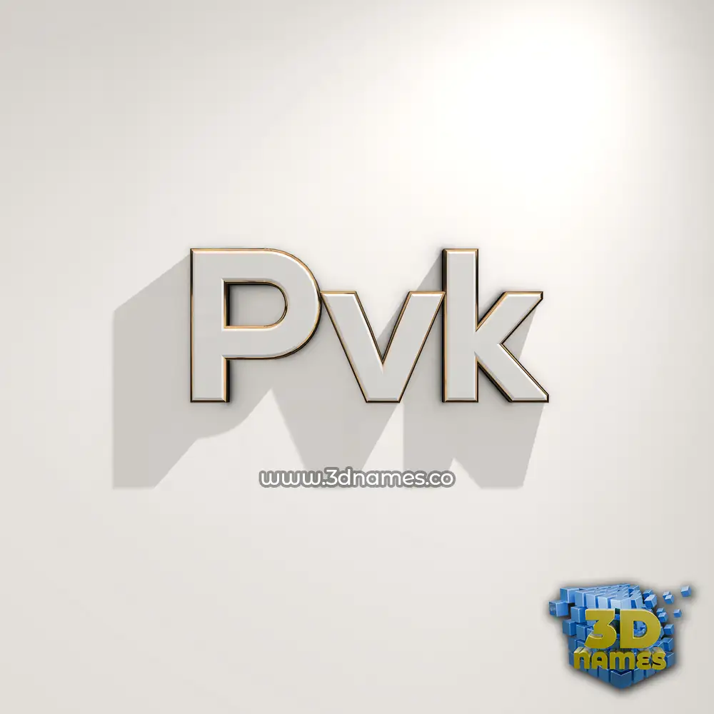 pvk in White Logo Warm style - 3D name wallpaper