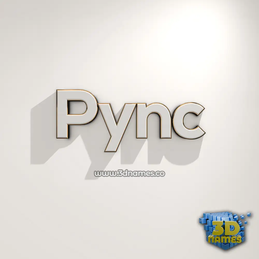 pync in White Logo Warm style - 3D name wallpaper