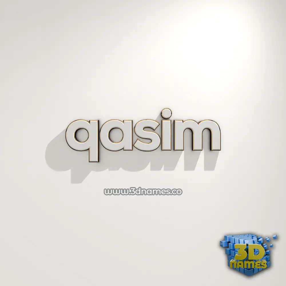 qasim in White Logo Warm style - 3D name wallpaper