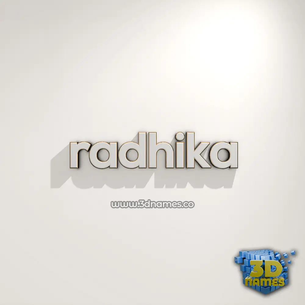 radhika in White Logo Warm style - 3D name wallpaper