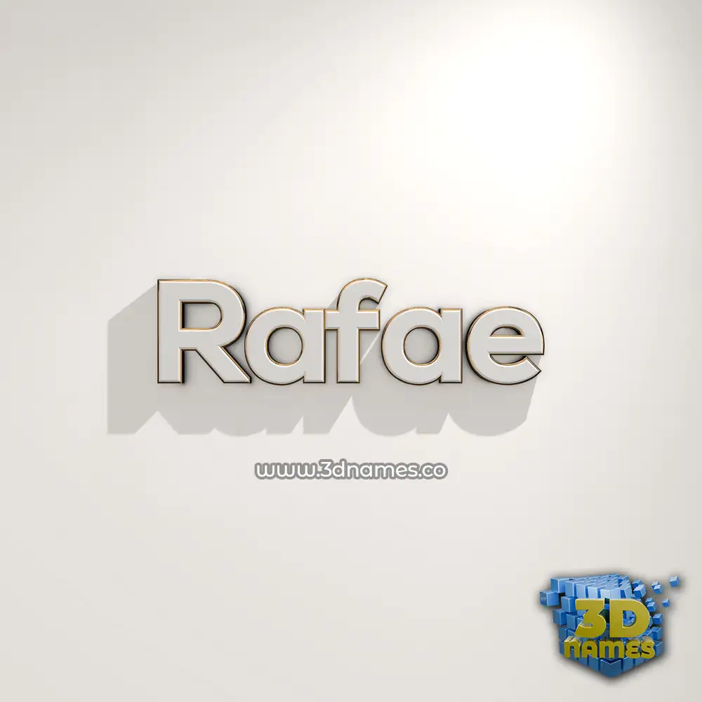 rafae in White Logo Warm style - 3D name wallpaper