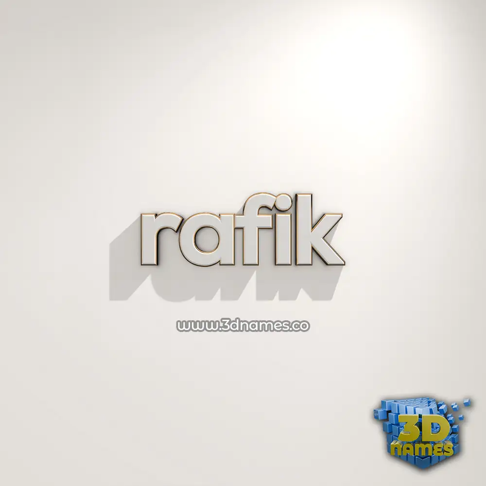 rafik in White Logo Warm style - 3D name wallpaper