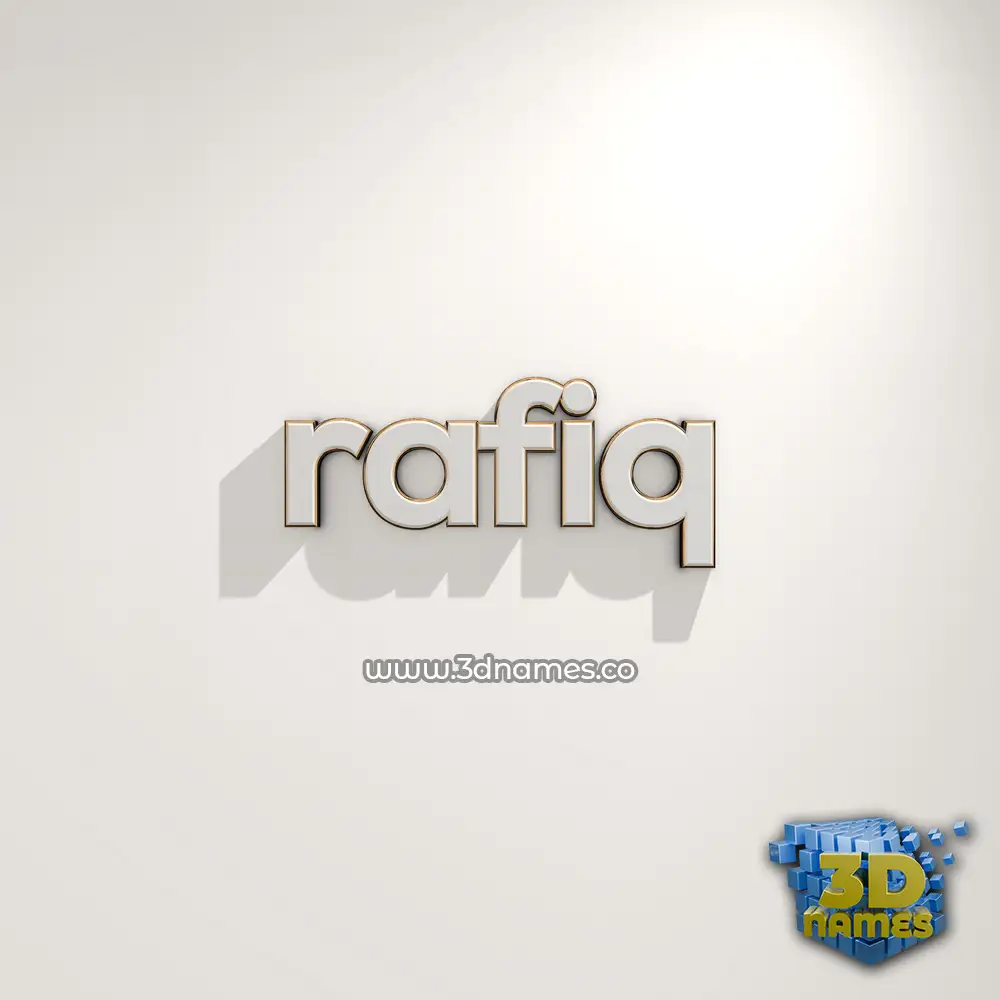 rafiq in White Logo Warm style - 3D name wallpaper