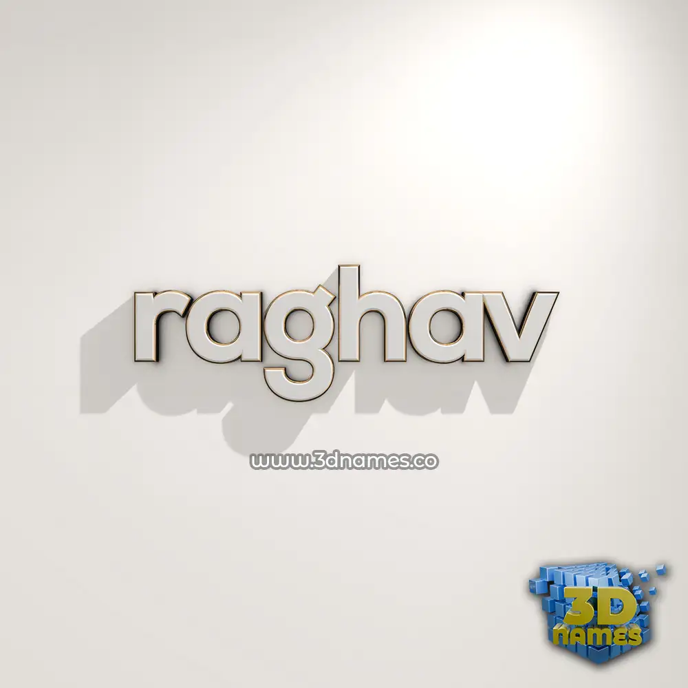 raghav in White Logo Warm style - 3D name wallpaper