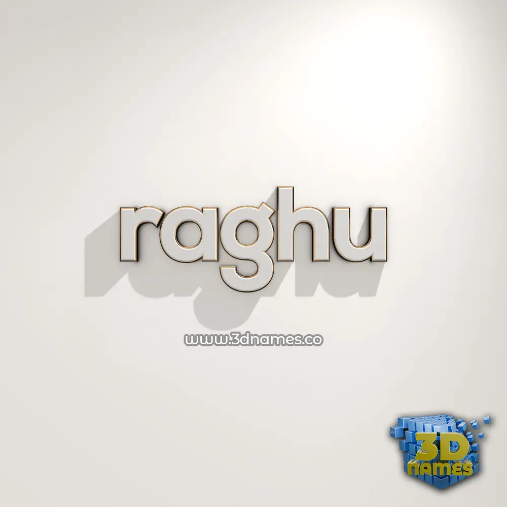 raghu in White Logo Warm style - 3D name wallpaper