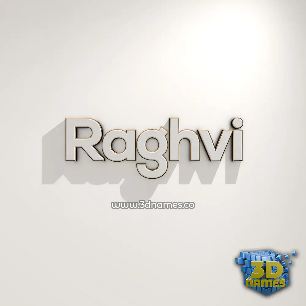 raghvi in White Logo Warm style - 3D name wallpaper