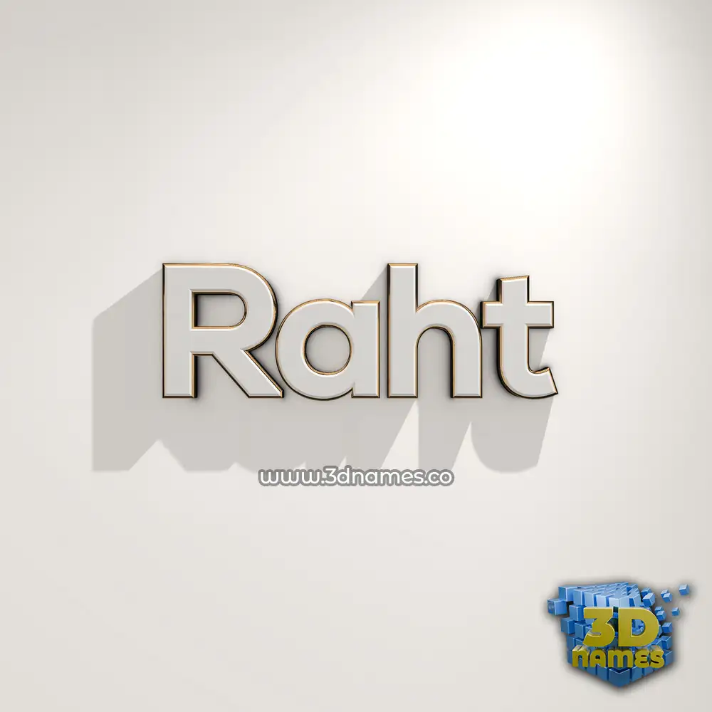 raht in White Logo Warm style - 3D name wallpaper