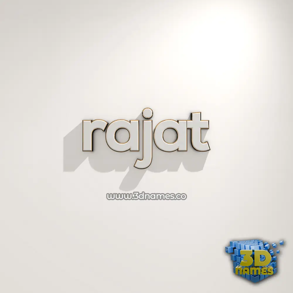 rajat in White Logo Warm style - 3D name wallpaper
