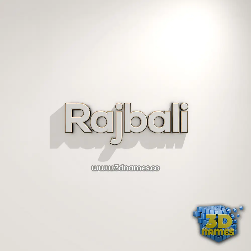 rajbali in White Logo Warm style - 3D name wallpaper