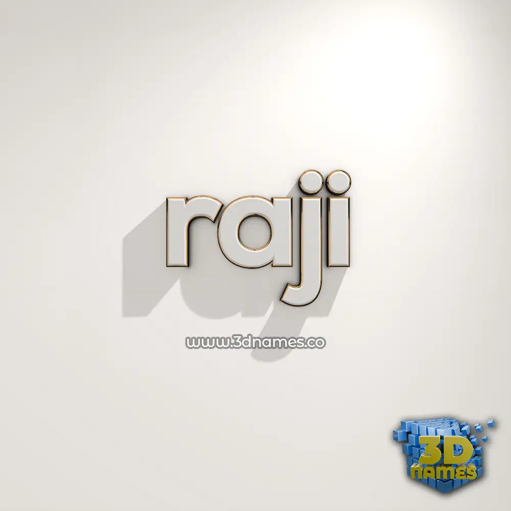 raji in White Logo Warm style - 3D name wallpaper