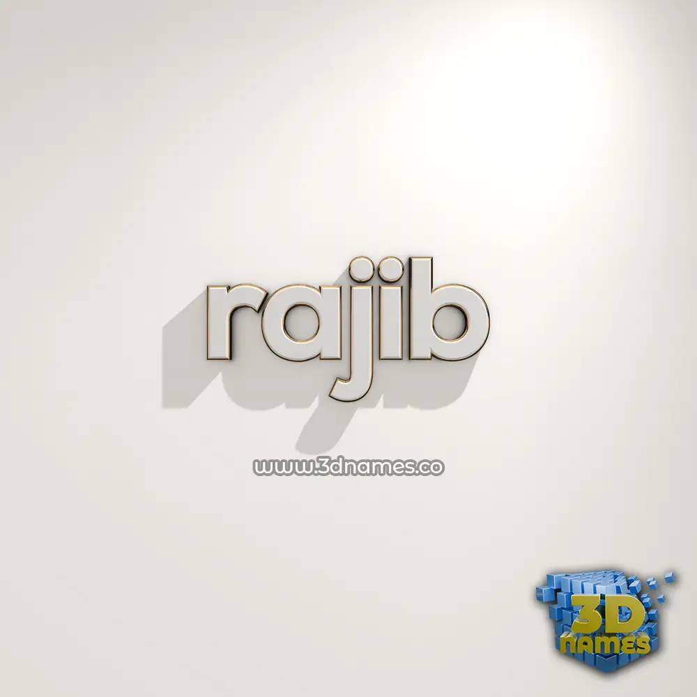 rajib in White Logo Warm style - 3D name wallpaper