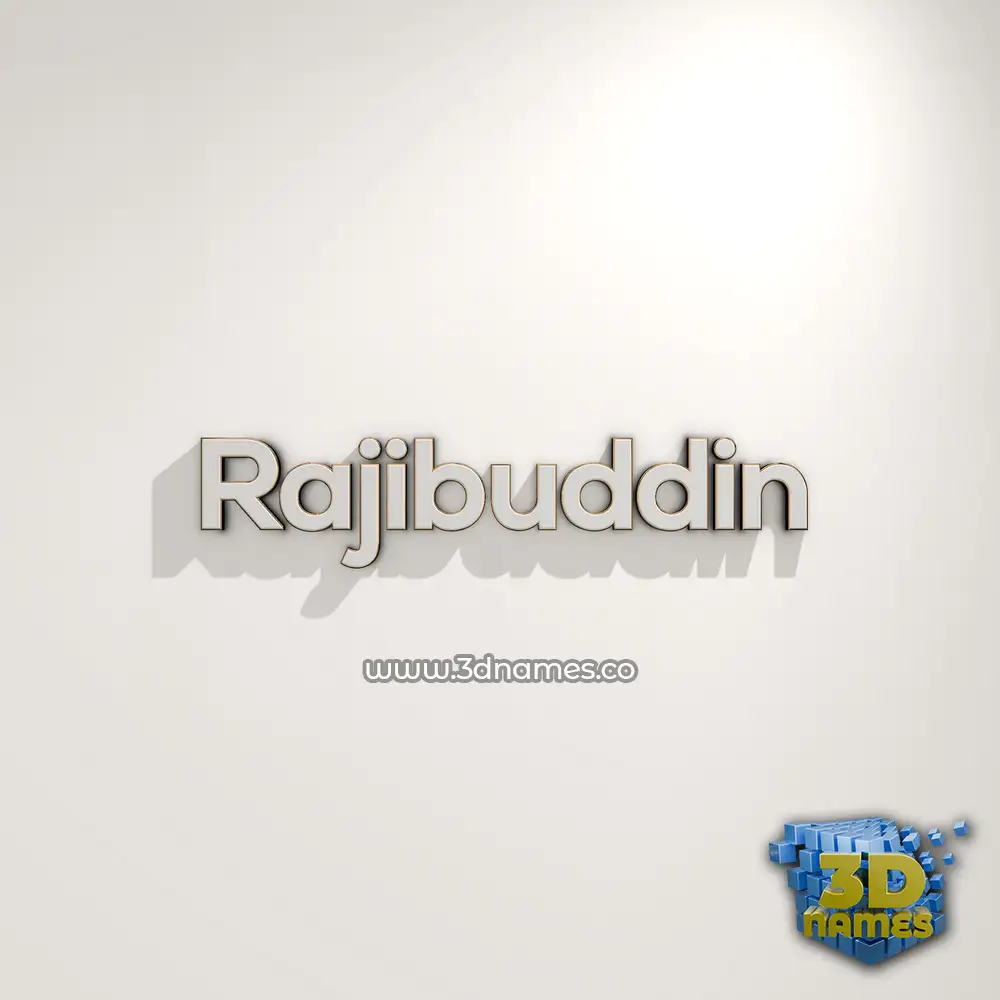 rajibuddin in White Logo Warm style - 3D name wallpaper