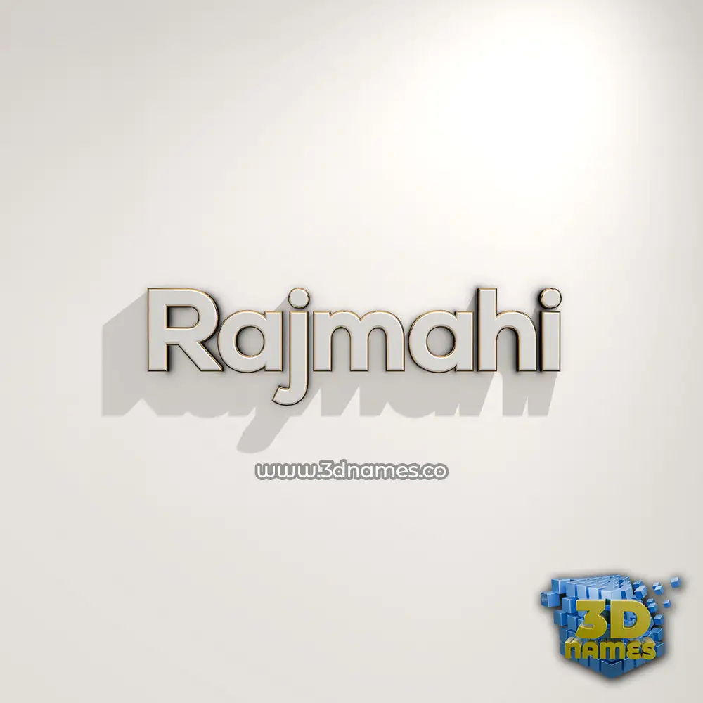 rajmahi in White Logo Warm style - 3D name wallpaper