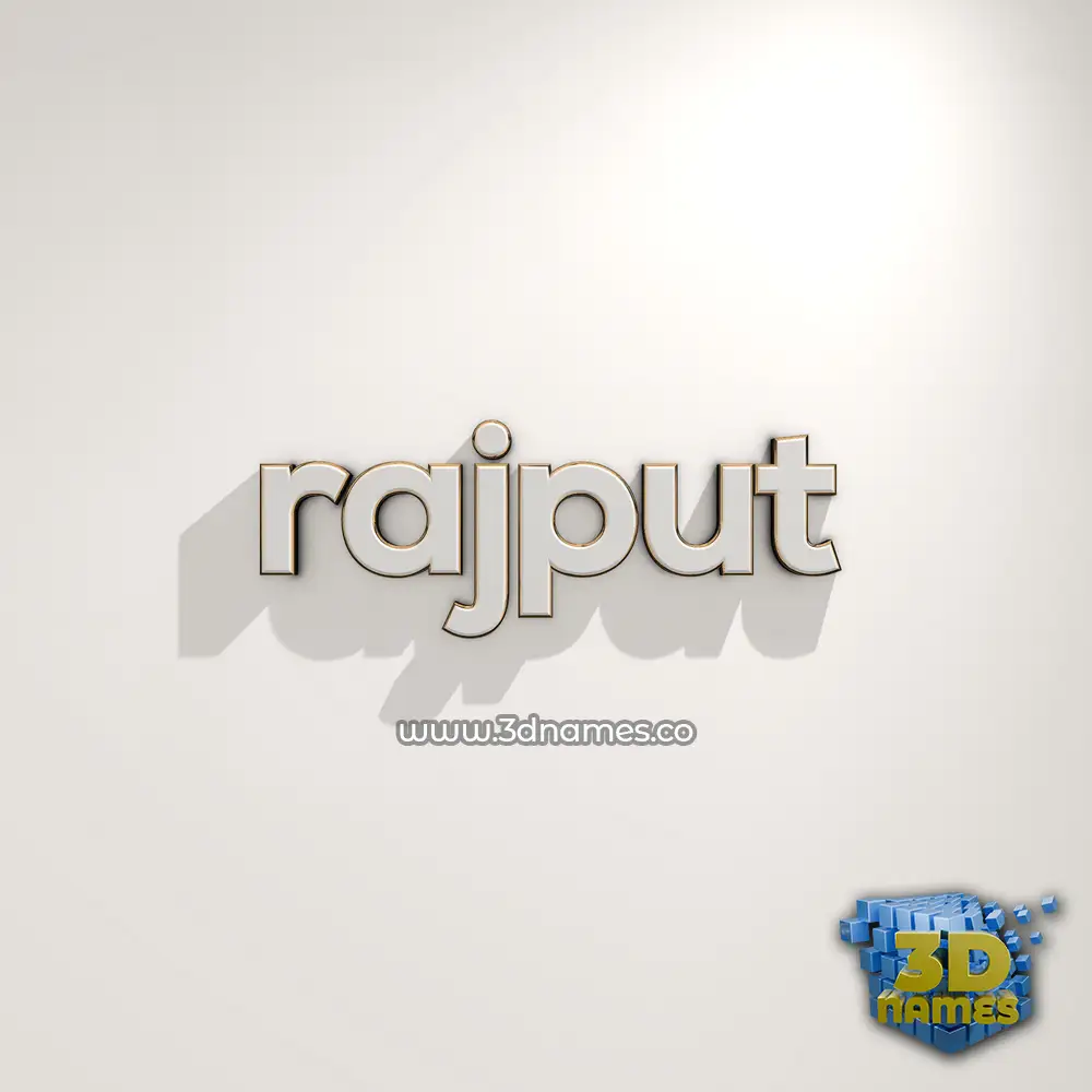 rajput in White Logo Warm style - 3D name wallpaper